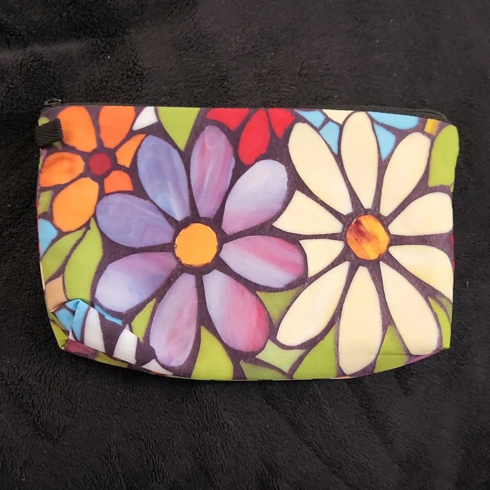 NEW- Cosmetic bags- colorful flowers